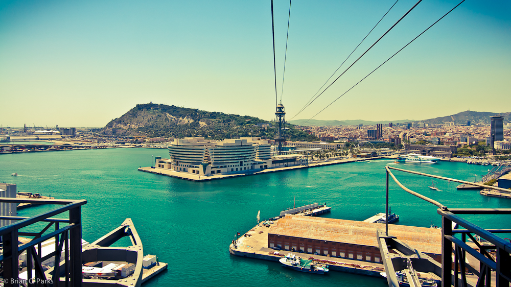 View of Montjuic and the Harbor from Cable Car