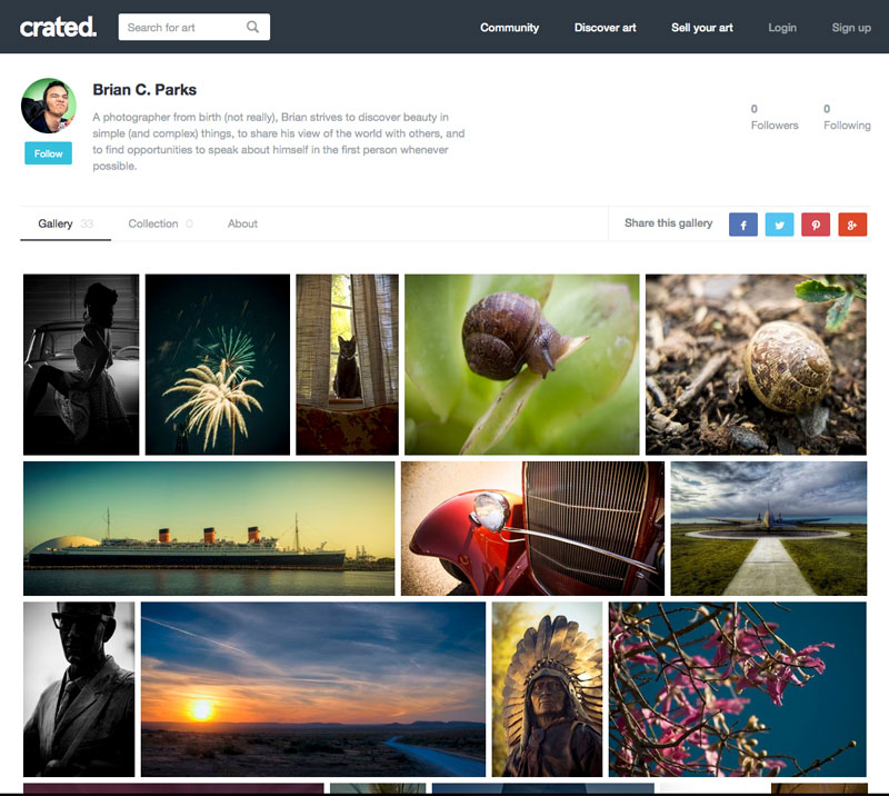 Simple and streamlined gallery view